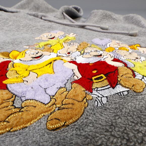 Disney Womens Small Fleece Hoodie Sweatshirt Embroidered 7 Dwarfs Florida Gray - Picture 8 of 12